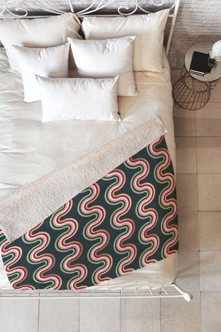 Emanuela Carratoni Festive Rainbow Fleece Throw Blanket