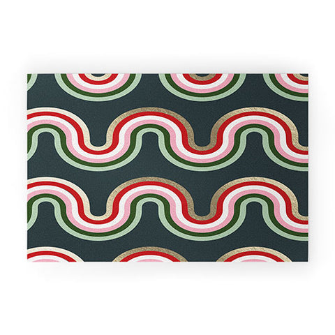 Emanuela Carratoni Festive Rainbow Welcome Mat