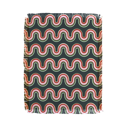 Emanuela Carratoni Festive Rainbow Throw Blanket