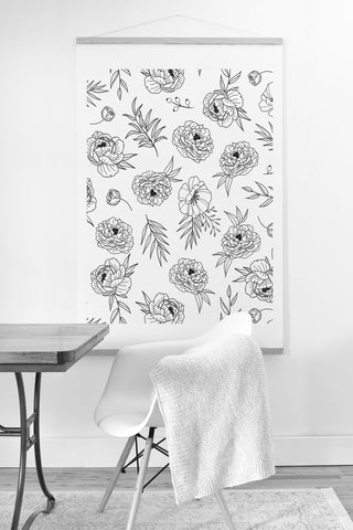 Emanuela Carratoni Floral Line Art Art Print And Hanger