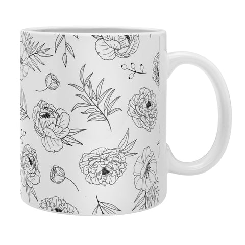 Emanuela Carratoni Floral Line Art Coffee Mug