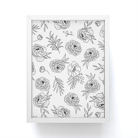 Emanuela Carratoni Floral Line Art Framed Mini Art Print