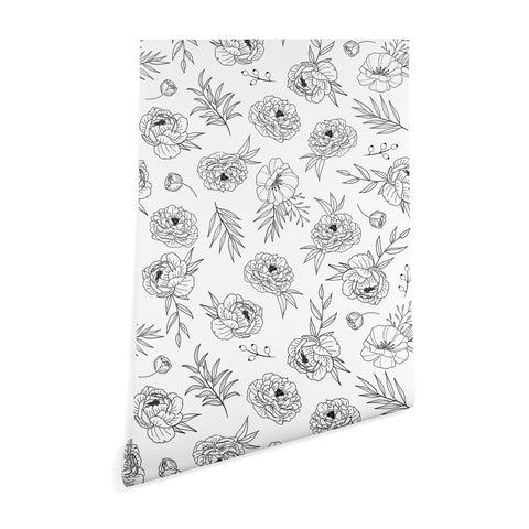 Emanuela Carratoni Floral Line Art Wallpaper