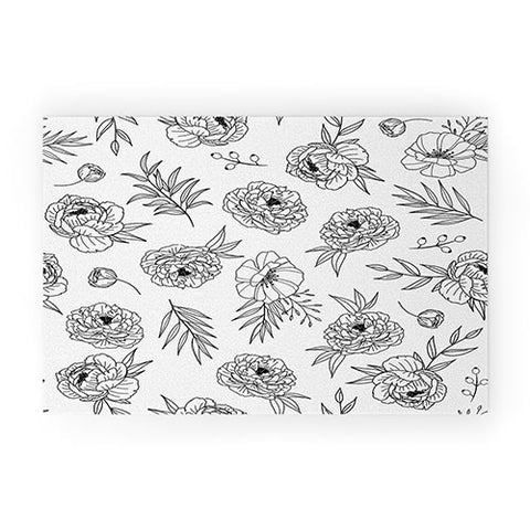 Emanuela Carratoni Floral Line Art Welcome Mat