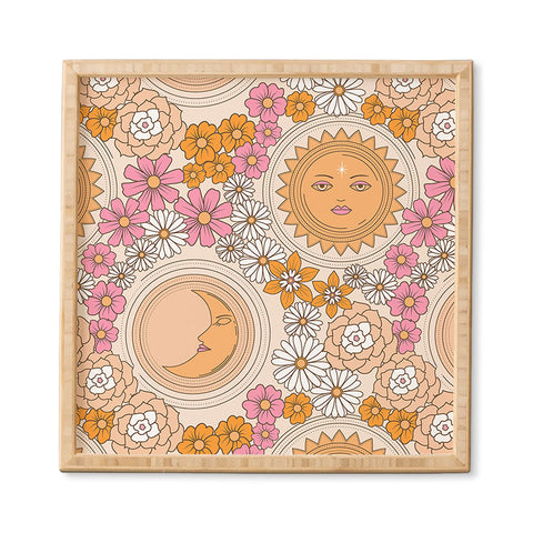 Emanuela Carratoni Floral Moon and Sun Framed Wall Art