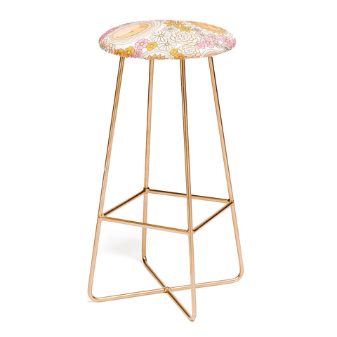 Emanuela Carratoni Floral Moon and Sun Bar Stool