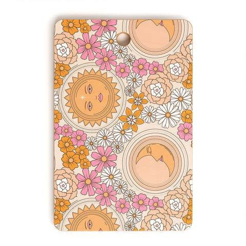 Emanuela Carratoni Floral Moon and Sun Cutting Board Rectangle
