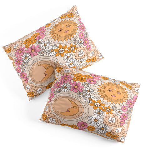 Emanuela Carratoni Floral Moon and Sun Pillow Shams