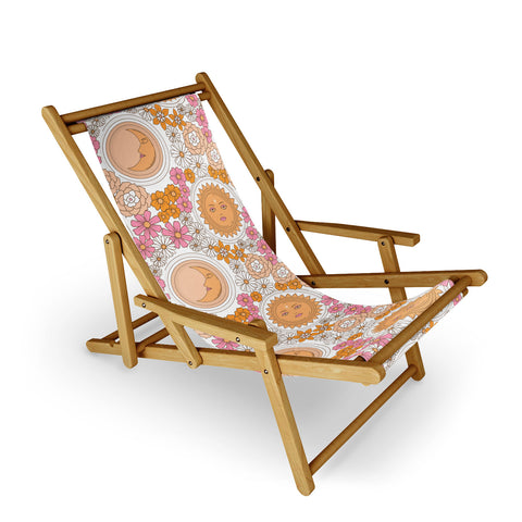 Emanuela Carratoni Floral Moon and Sun Sling Chair