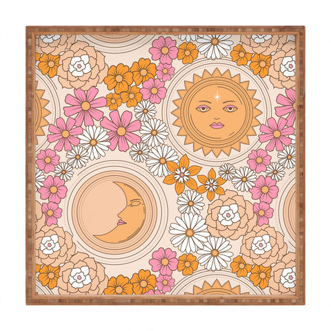 Emanuela Carratoni Floral Moon and Sun Square Tray
