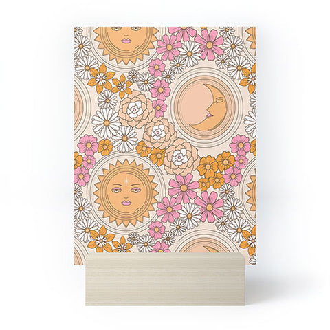 Emanuela Carratoni Floral Moon and Sun Mini Art Print
