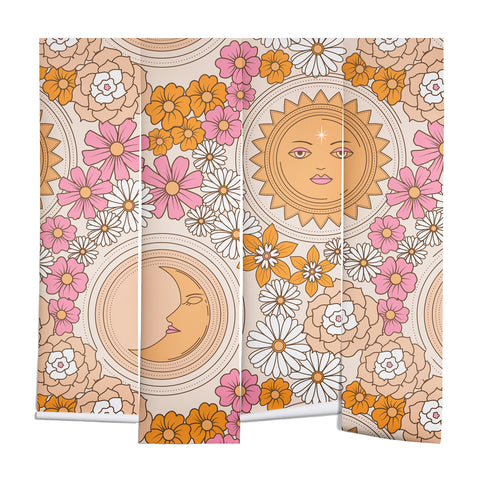 Emanuela Carratoni Floral Moon and Sun Wall Mural