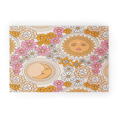Emanuela Carratoni Floral Moon and Sun Welcome Mat