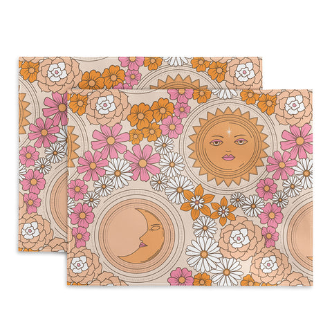 Emanuela Carratoni Floral Moon and Sun Placemat