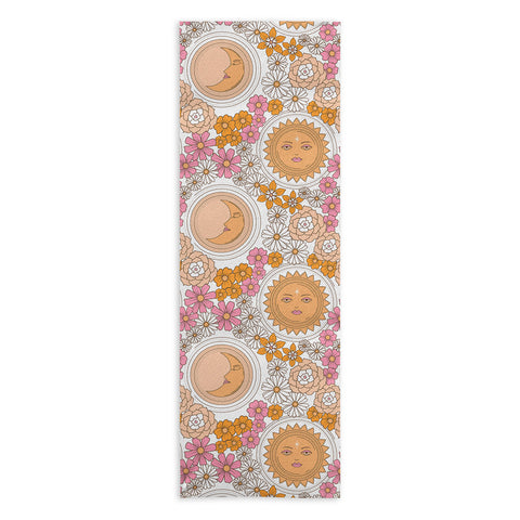 Emanuela Carratoni Floral Moon and Sun Yoga Towel