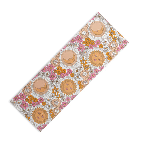 Emanuela Carratoni Floral Moon and Sun Yoga Mat