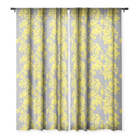 Emanuela Carratoni Flowers on Ultimate Gray Sheer Window Curtain