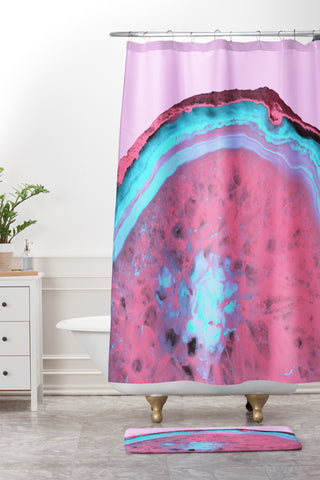 Emanuela Carratoni Fluo Agate Shower Curtain And Mat
