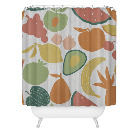 Emanuela Carratoni Fruit Salad Theme Shower Curtain