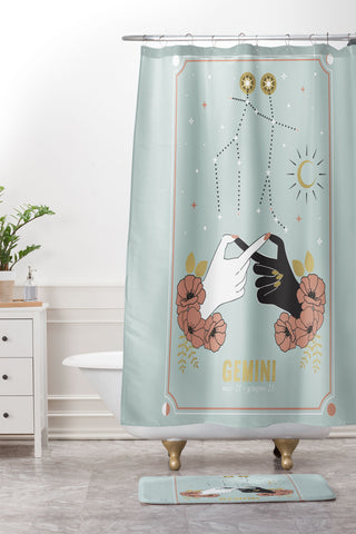 Emanuela Carratoni Gemini Zodiac Series Shower Curtain And Mat