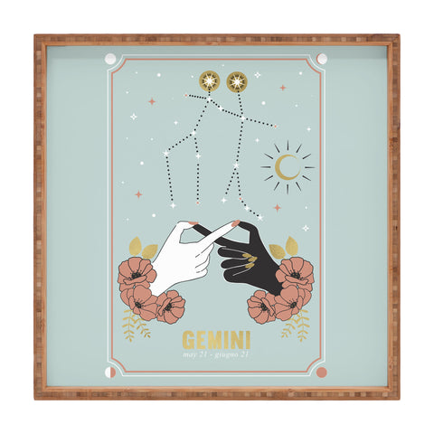Emanuela Carratoni Gemini Zodiac Series Square Tray