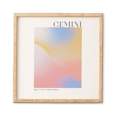 Emanuela Carratoni Gemini Zodiac Sign Gradient Framed Wall Art