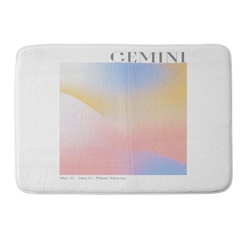 Emanuela Carratoni Gemini Zodiac Sign Gradient Memory Foam Bath Mat