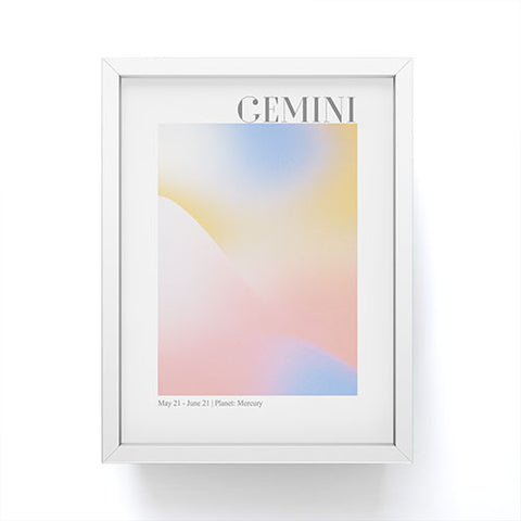 Emanuela Carratoni Gemini Zodiac Sign Gradient Framed Mini Art Print