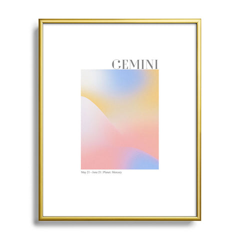 Emanuela Carratoni Gemini Zodiac Sign Gradient Metal Framed Art Print