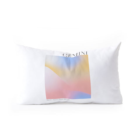 Emanuela Carratoni Gemini Zodiac Sign Gradient Oblong Throw Pillow