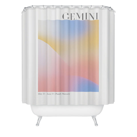 Emanuela Carratoni Gemini Zodiac Sign Gradient Shower Curtain