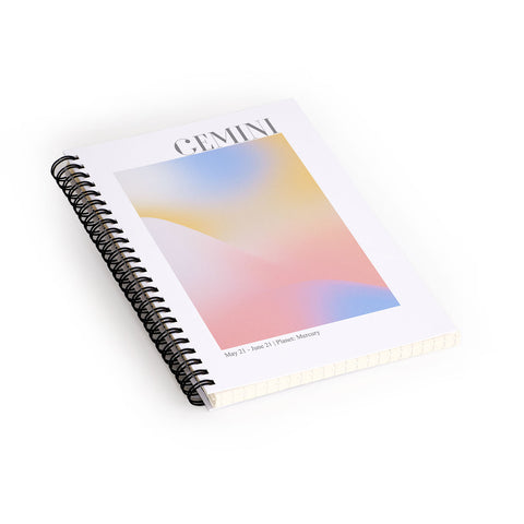 Emanuela Carratoni Gemini Zodiac Sign Gradient Spiral Notebook