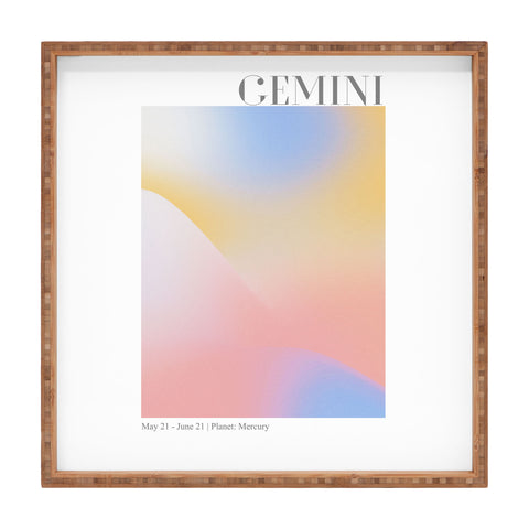 Emanuela Carratoni Gemini Zodiac Sign Gradient Square Tray