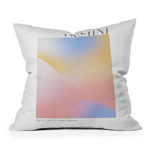 Emanuela Carratoni Gemini Zodiac Sign Gradient Throw Pillow