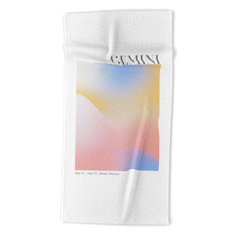 Emanuela Carratoni Gemini Zodiac Sign Gradient Beach Towel