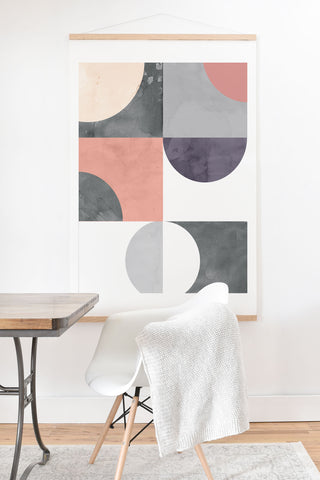 Emanuela Carratoni Geometric Moontime Art Print And Hanger