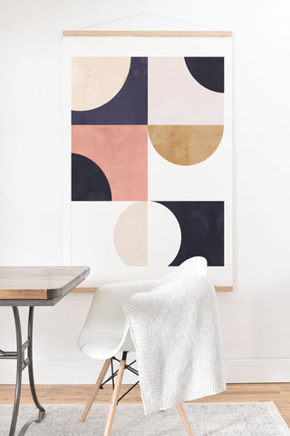 Emanuela Carratoni Geometric Moontime II Art Print And Hanger