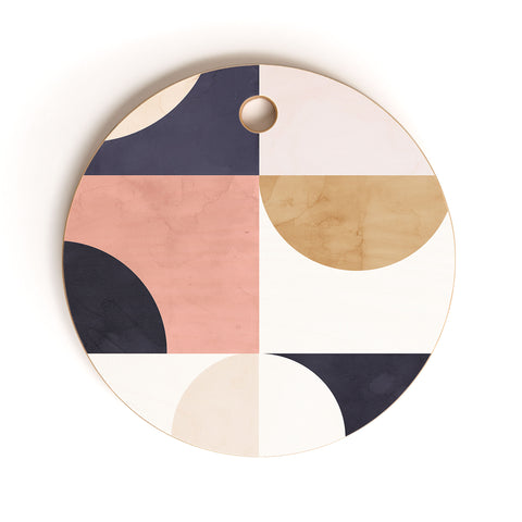 Emanuela Carratoni Geometric Moontime II Cutting Board Round