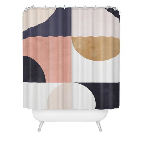 Emanuela Carratoni Geometric Moontime II Shower Curtain