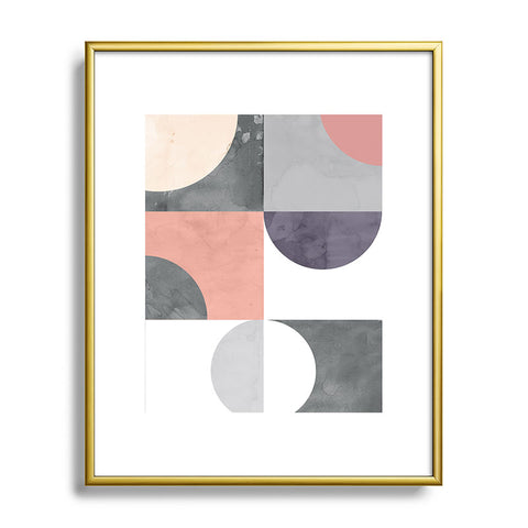 Emanuela Carratoni Geometric Moontime Metal Framed Art Print