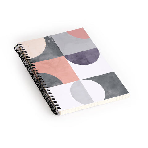 Emanuela Carratoni Geometric Moontime Spiral Notebook