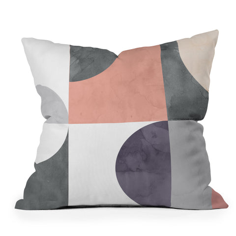 Emanuela Carratoni Geometric Moontime Throw Pillow