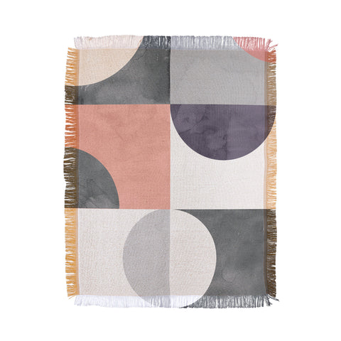 Emanuela Carratoni Geometric Moontime Throw Blanket