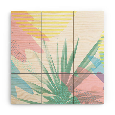 Emanuela Carratoni Geometric Palm Wood Wall Mural