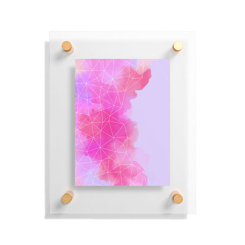 Emanuela Carratoni Geometric Pink Shadows Floating Acrylic Print
