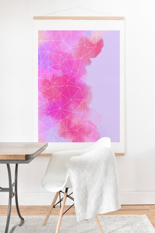 Emanuela Carratoni Geometric Pink Shadows Art Print And Hanger