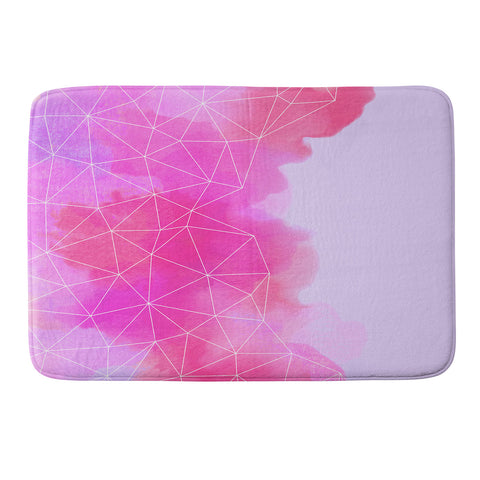 Emanuela Carratoni Geometric Pink Shadows Memory Foam Bath Mat