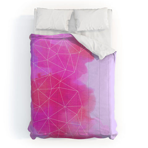 Emanuela Carratoni Geometric Pink Shadows Comforter