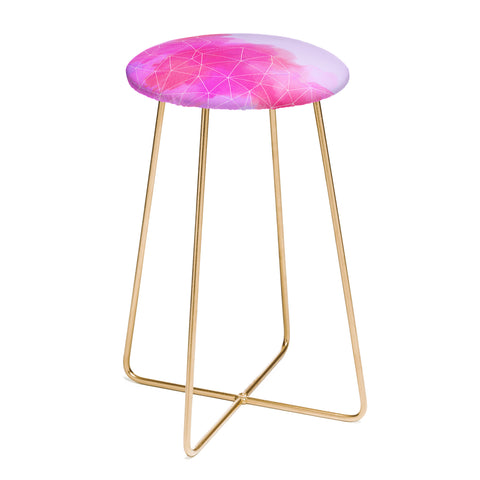 Emanuela Carratoni Geometric Pink Shadows Counter Stool