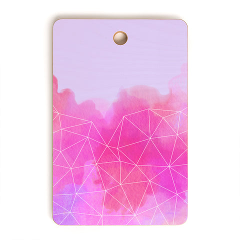 Emanuela Carratoni Geometric Pink Shadows Cutting Board Rectangle